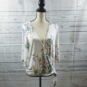 Charlotte Russe Floral Bell Sleeve Top